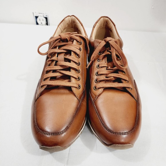 Anthony Veer Barack Court Calfskin Leather Lace-up Sneaker in Tan Men's Size 13D - Picture 9 of 16